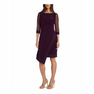 R & M Richards 10P Purple Illusion Dress NWT CJ25